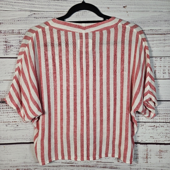 Rails Thea Carmine stripe button up tie top - Picture 11 of 15